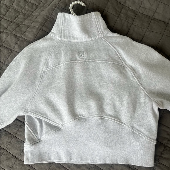 SOLD 💔LULULEMON Scuba Oversized Funnel Neck Half Zip XS/S Heathered Light Grey - Picture 13 of 13